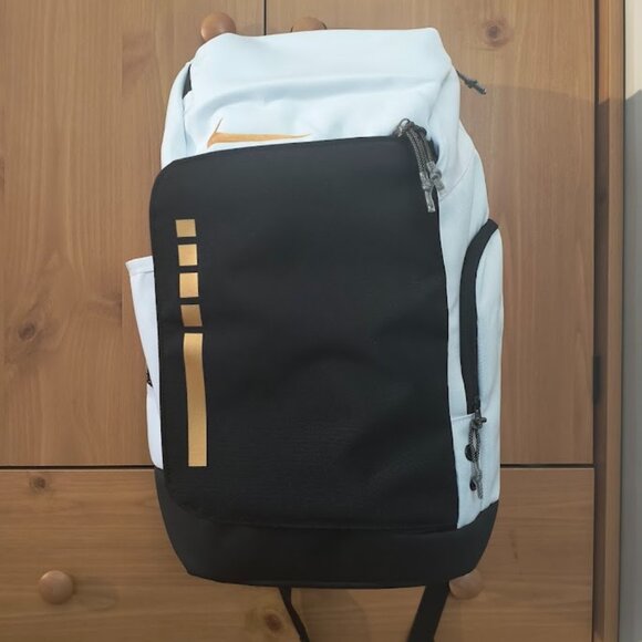 Nike Elite Pro 32L Basketball Backpack - White, Black, Gold (BNWT) - Picture 1 of 16